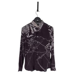 Chemise slim pour homme Jil Sander, en mélange de soie, imprimée, taille 41/M, AR075
