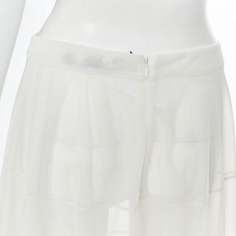 new JIL SANDER nude beige sheer polyamide bubble full skirt FR36 S 1