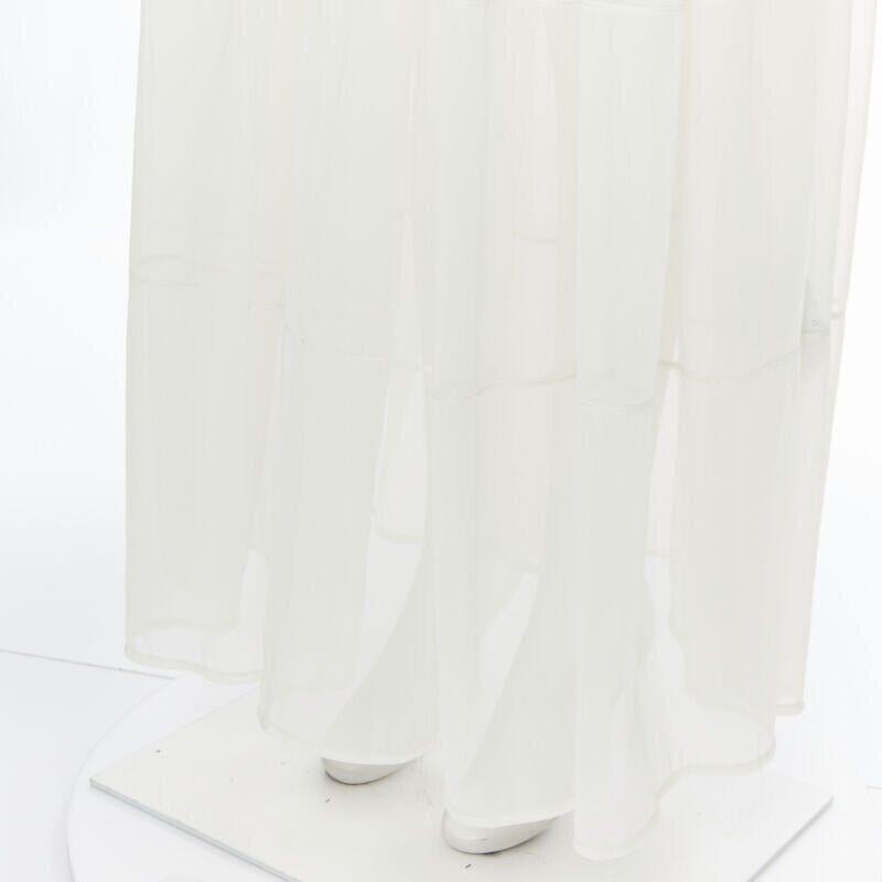 new JIL SANDER nude beige sheer polyamide bubble full skirt FR36 S 2