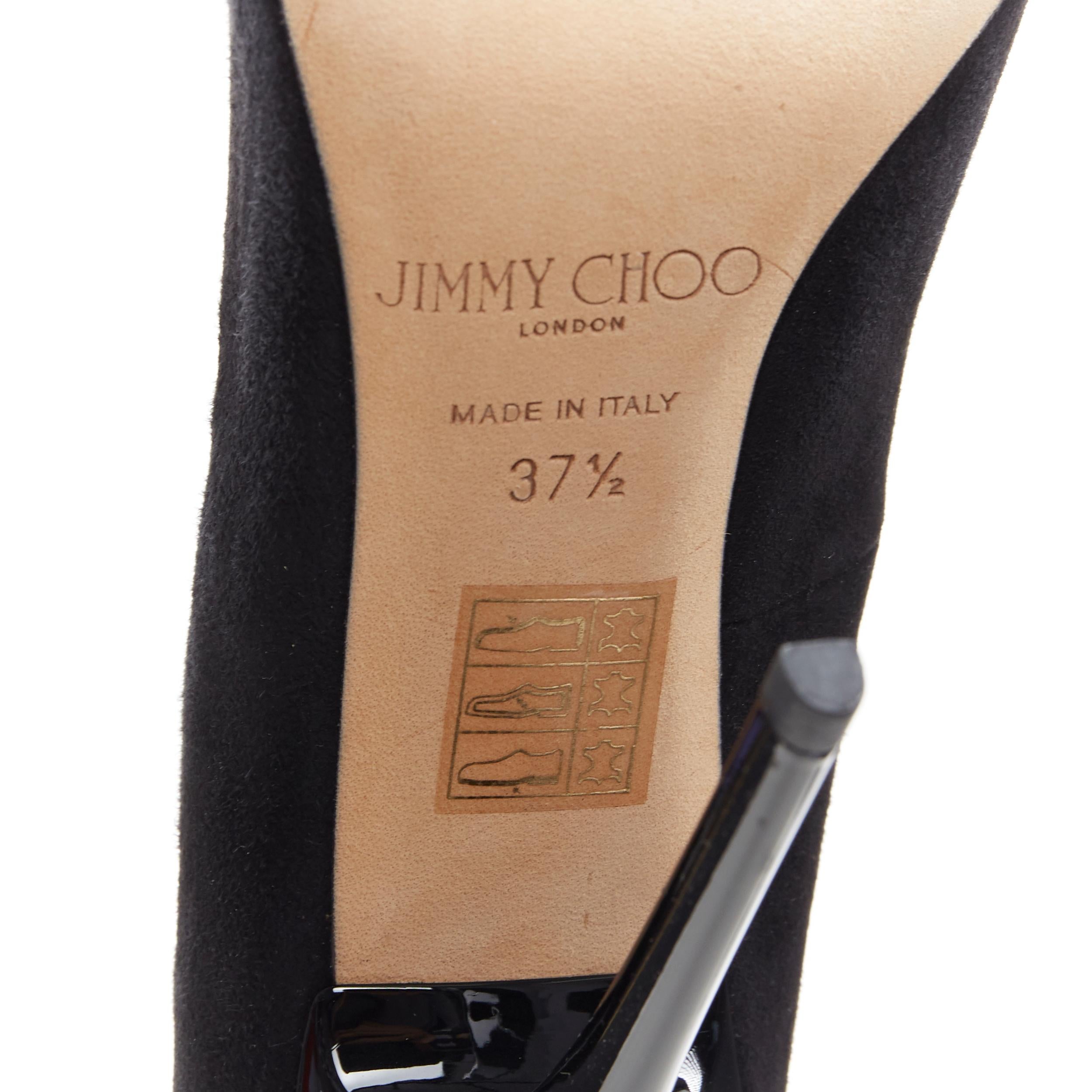 nouveau JIMMY CHOO Anouk 120 escarpin stiletto en daim noir à bout pointu EU37.5 6