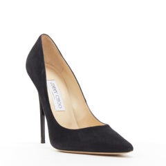 new JIMMY CHOO Anouk 120 daim noir pointu pigalle stiletto pump EU38