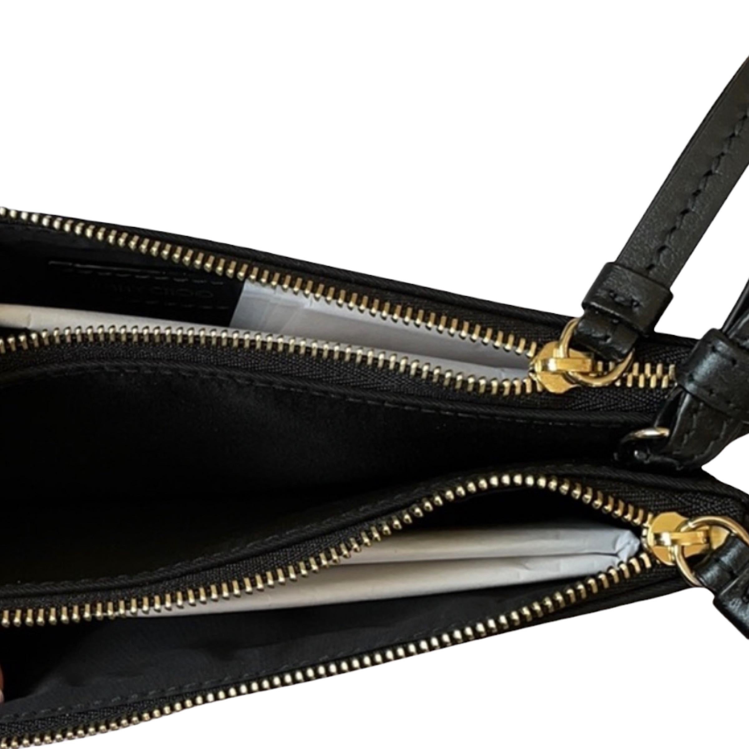 NEU Jimmy Choo Schwarze Crossbody Umhängetasche aus Candice Nylon im Angebot 7