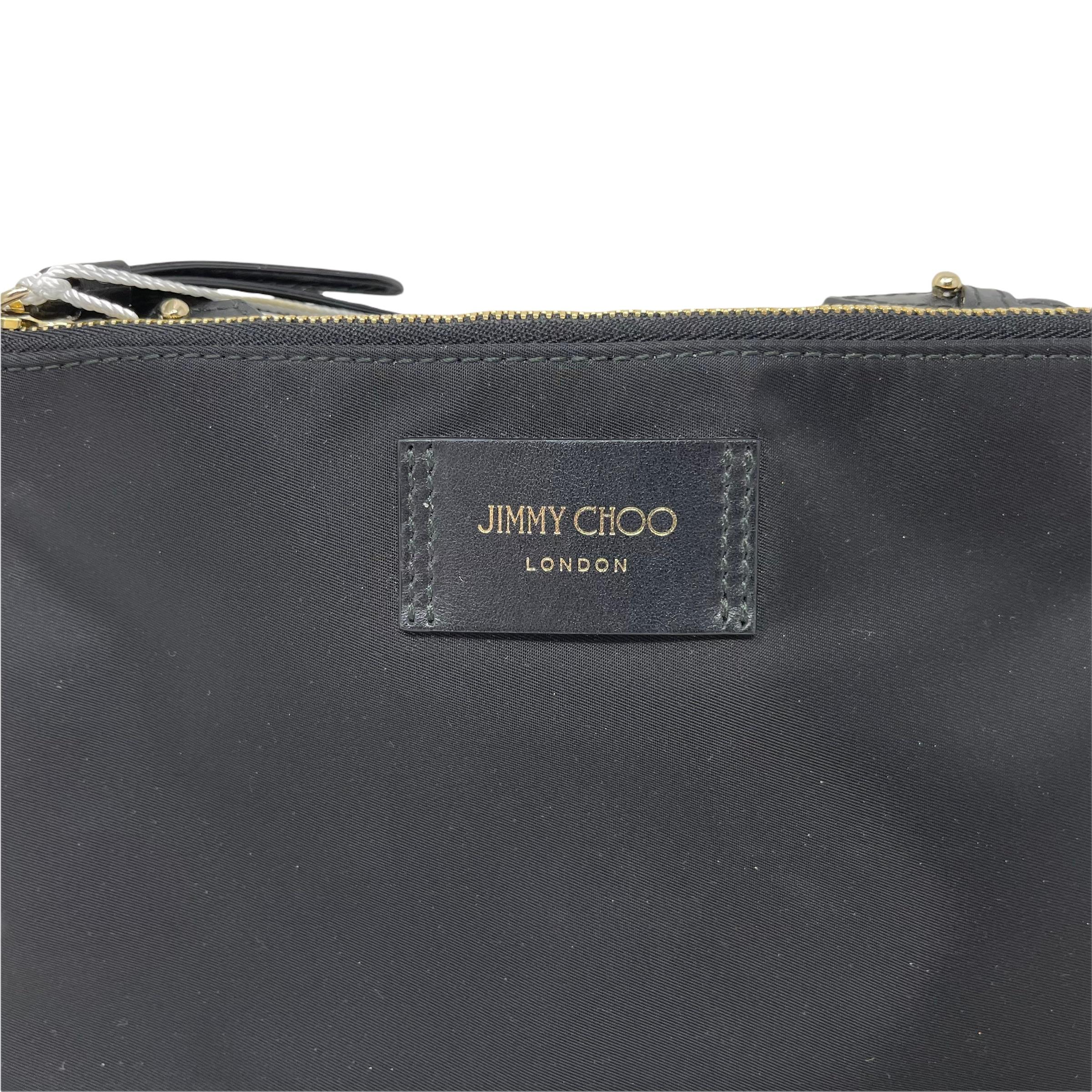 NEU Jimmy Choo Schwarze Crossbody Umhängetasche aus Candice Nylon im Angebot 8