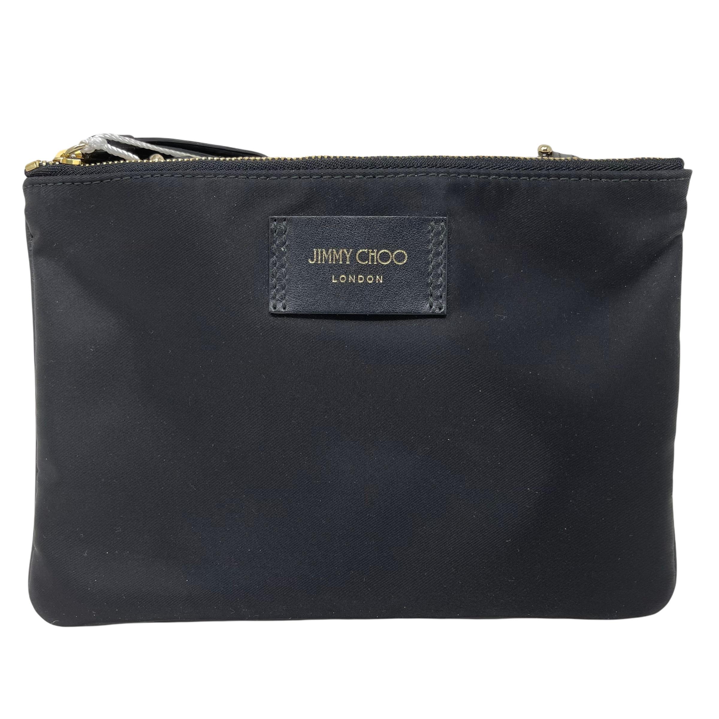NEU Jimmy Choo Schwarze Crossbody Umhängetasche aus Candice Nylon im Zustand „Neu“ im Angebot in San Marcos, CA