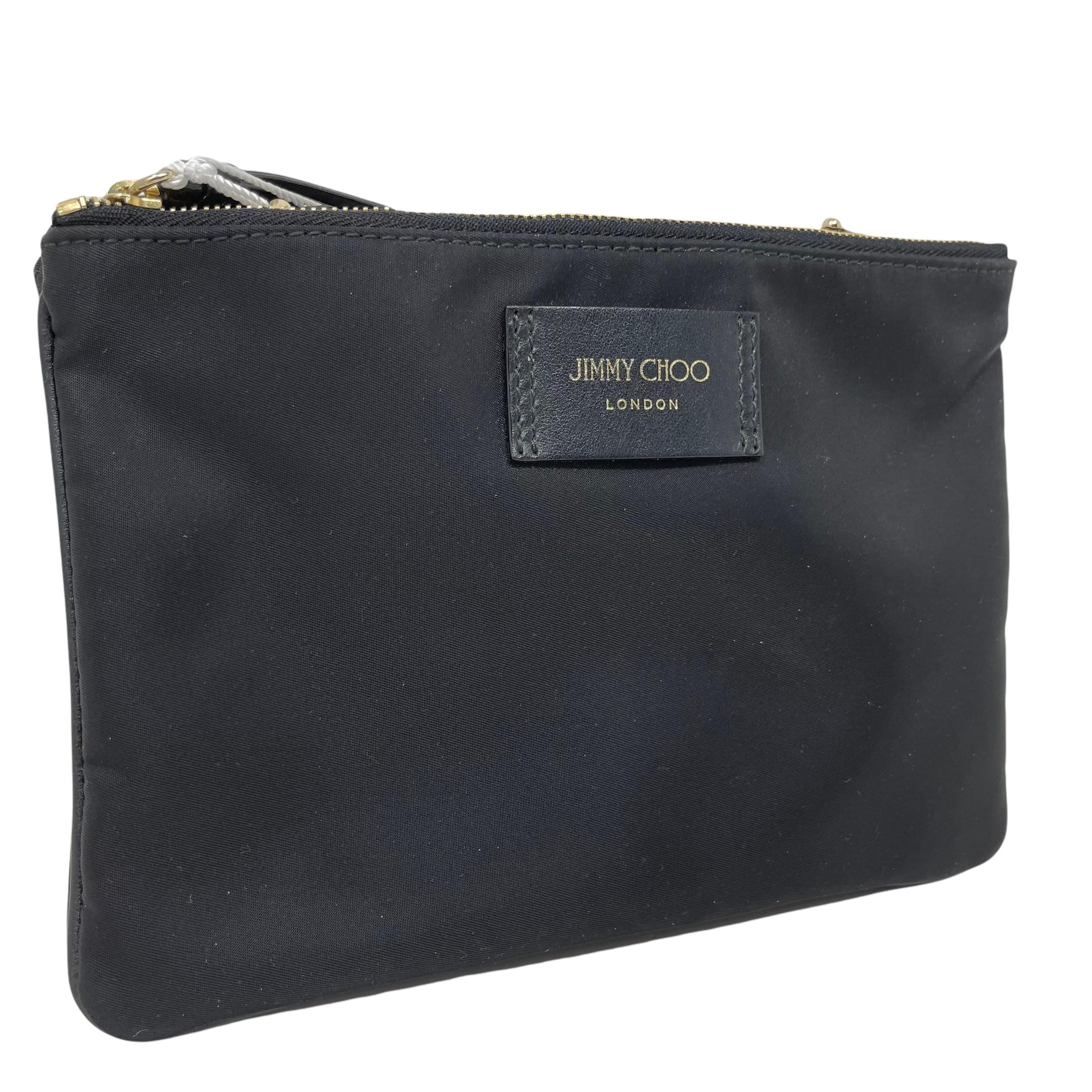 NEU Jimmy Choo Schwarze Crossbody Umhängetasche aus Candice Nylon im Angebot 1