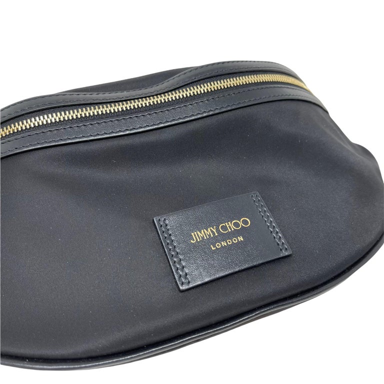 NEW Jimmy Choo Black Candice Nylon Fanny Pack Belt Bag Bum Bag For Sale at 1stDibs