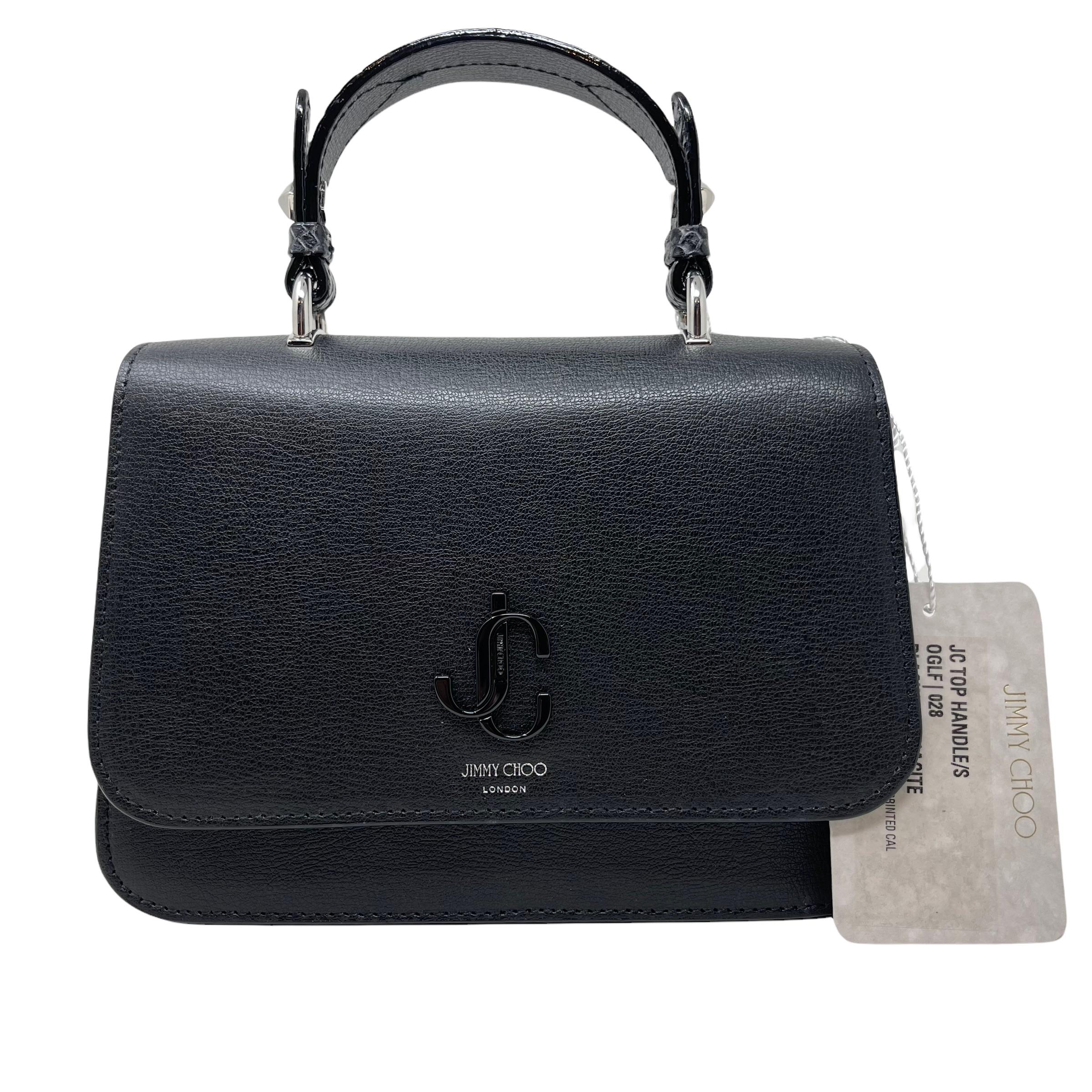 NEU Jimmy Choo Schwarze JC Top Handle Leder Umhängetasche Damen im Angebot