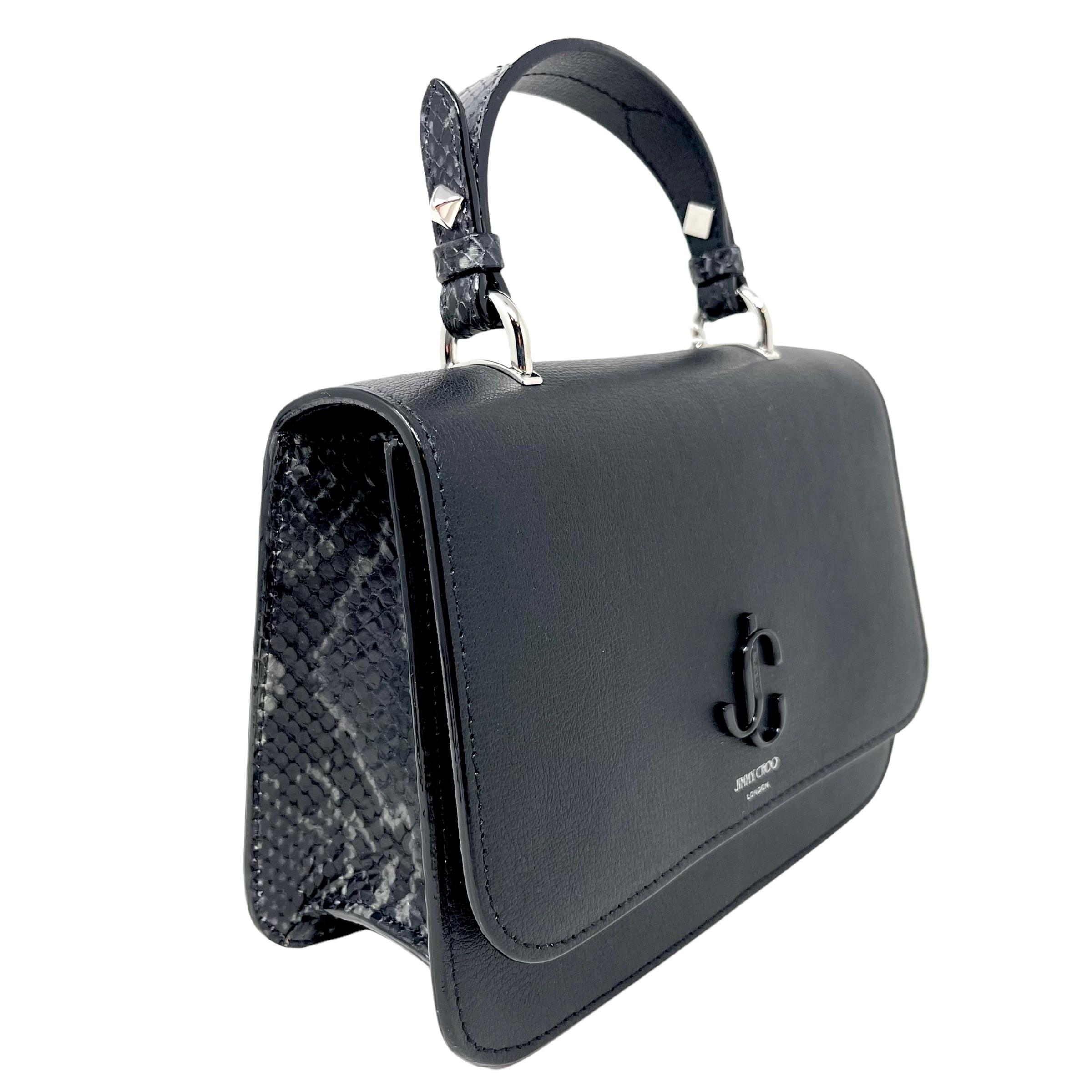 NEU Jimmy Choo Schwarze JC Top Handle Leder Umhängetasche im Angebot 3
