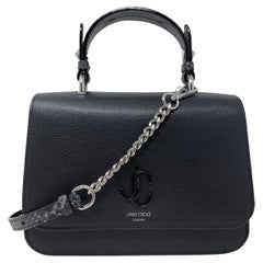 NEU Jimmy Choo Schwarze JC Top Handle Leder Umhängetasche