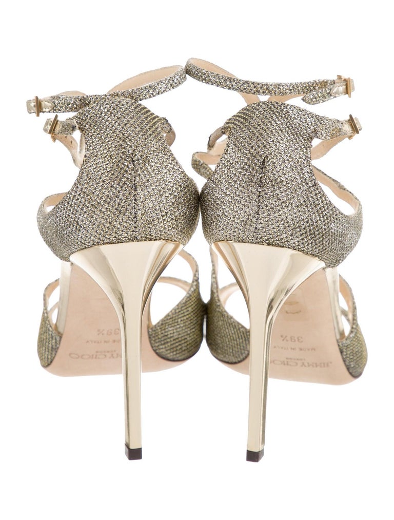New Jimmy Choo Glitter Heels Pumps Sz 39.5 For Sale at 1stDibs jimmy