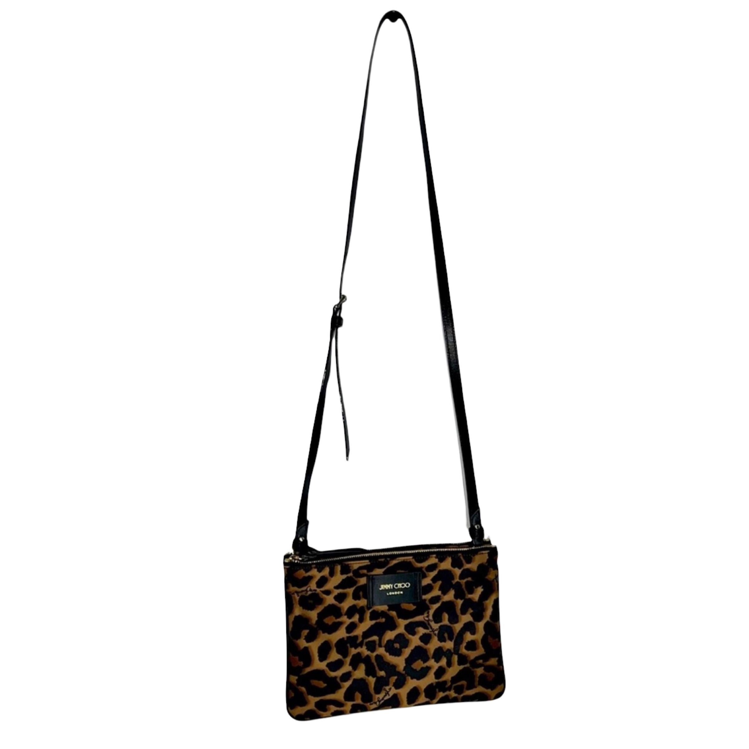 NEW Jimmy Choo Multicolor Candice Leopard Print Nylon Crossbody Shoulder  Bag For Sale at 1stDibs