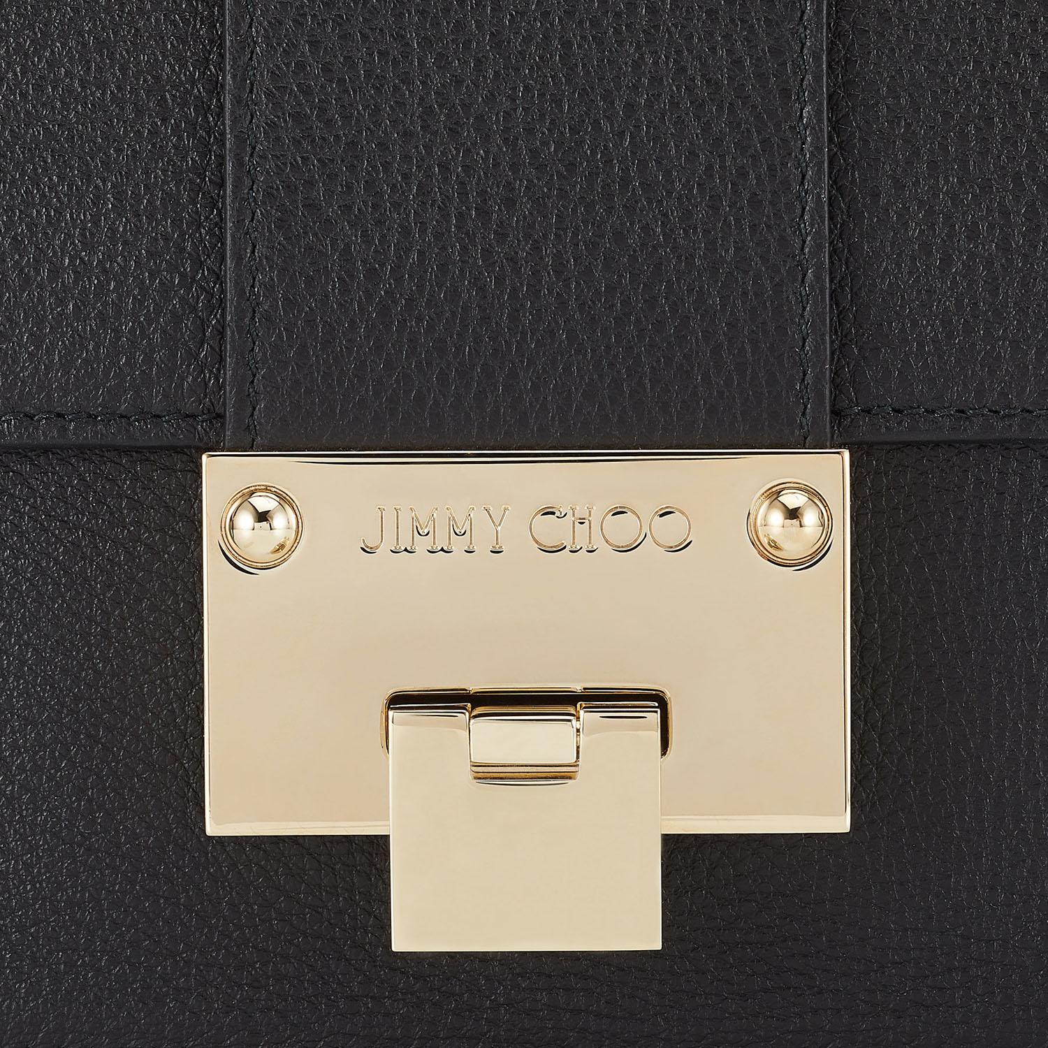 New JIMMY CHOO 'Rebel' Black Grainy Calf Leather Cross Body Bag  In New Condition In Montgomery, TX