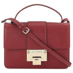 New JIMMY CHOO *Rebel* Red Grainy Calf Leather Cross Body Bag
