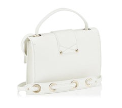 New JIMMY CHOO *Rebel* White Grainy Calf Leather Cross Body Bag
