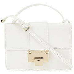 New JIMMY CHOO *Rebel* White Grainy Calf Leather Cross Body Bag
