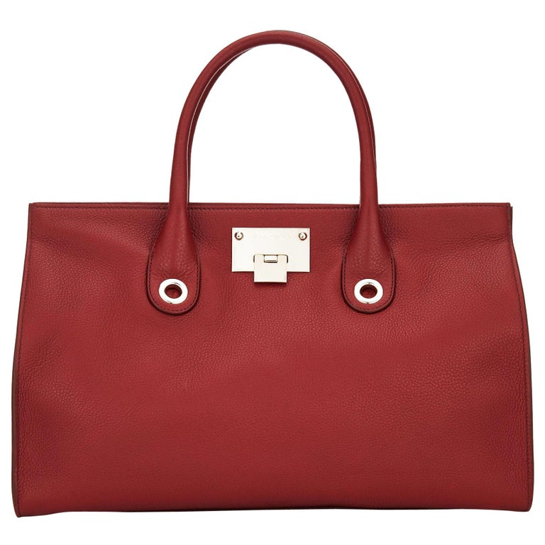 New Jimmy Choo *Riley* Red Grainy Calf Leather Tote Cross-body Large Bag  For Sale at 1stDibs | jimmy choo riley bag sale, sac jimmy choo riley  soldes, jimmy choo bag red
