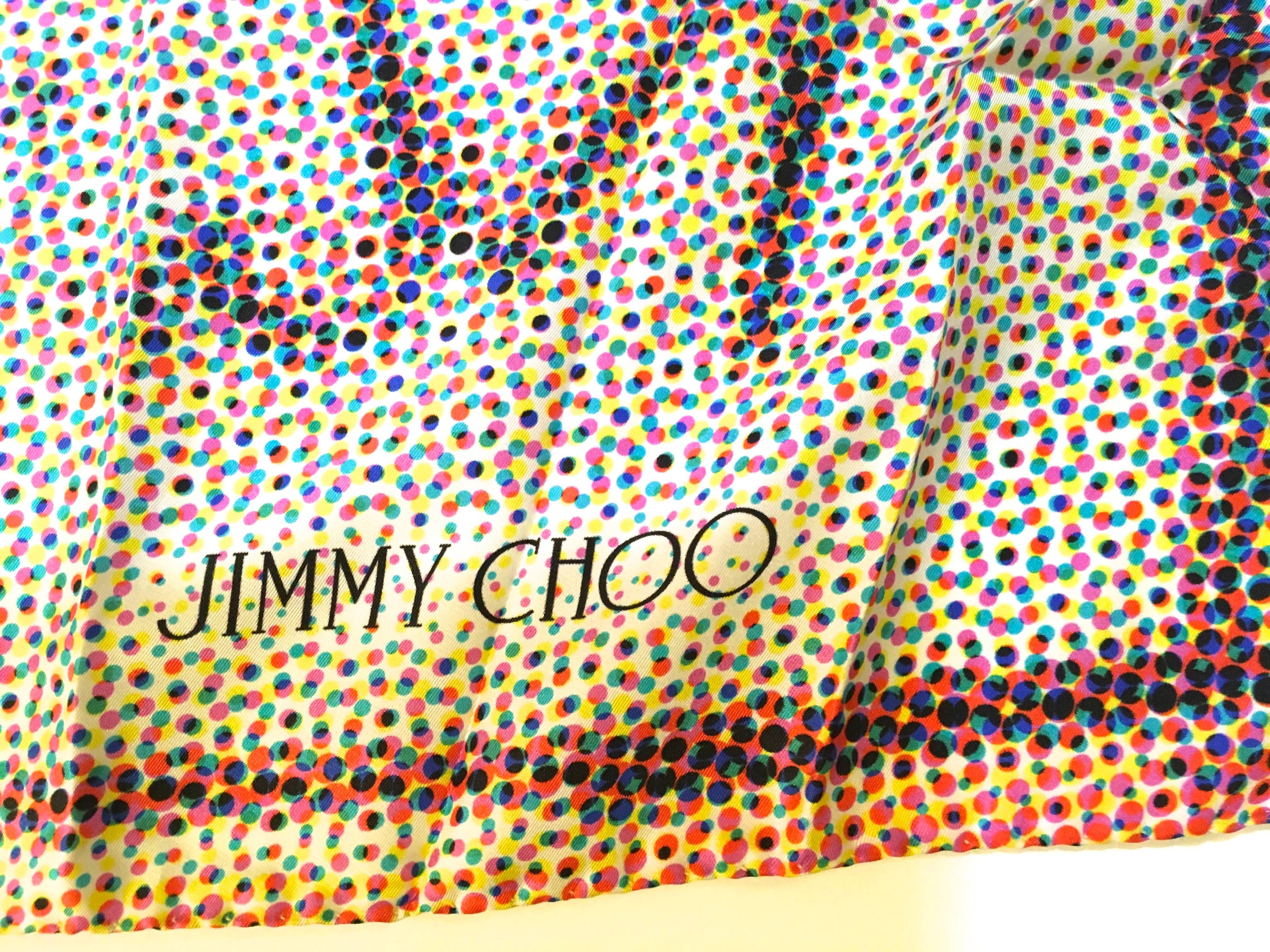New Jimmy Choo Scarf - Silk w/ Tags - Psychedelic  For Sale 2