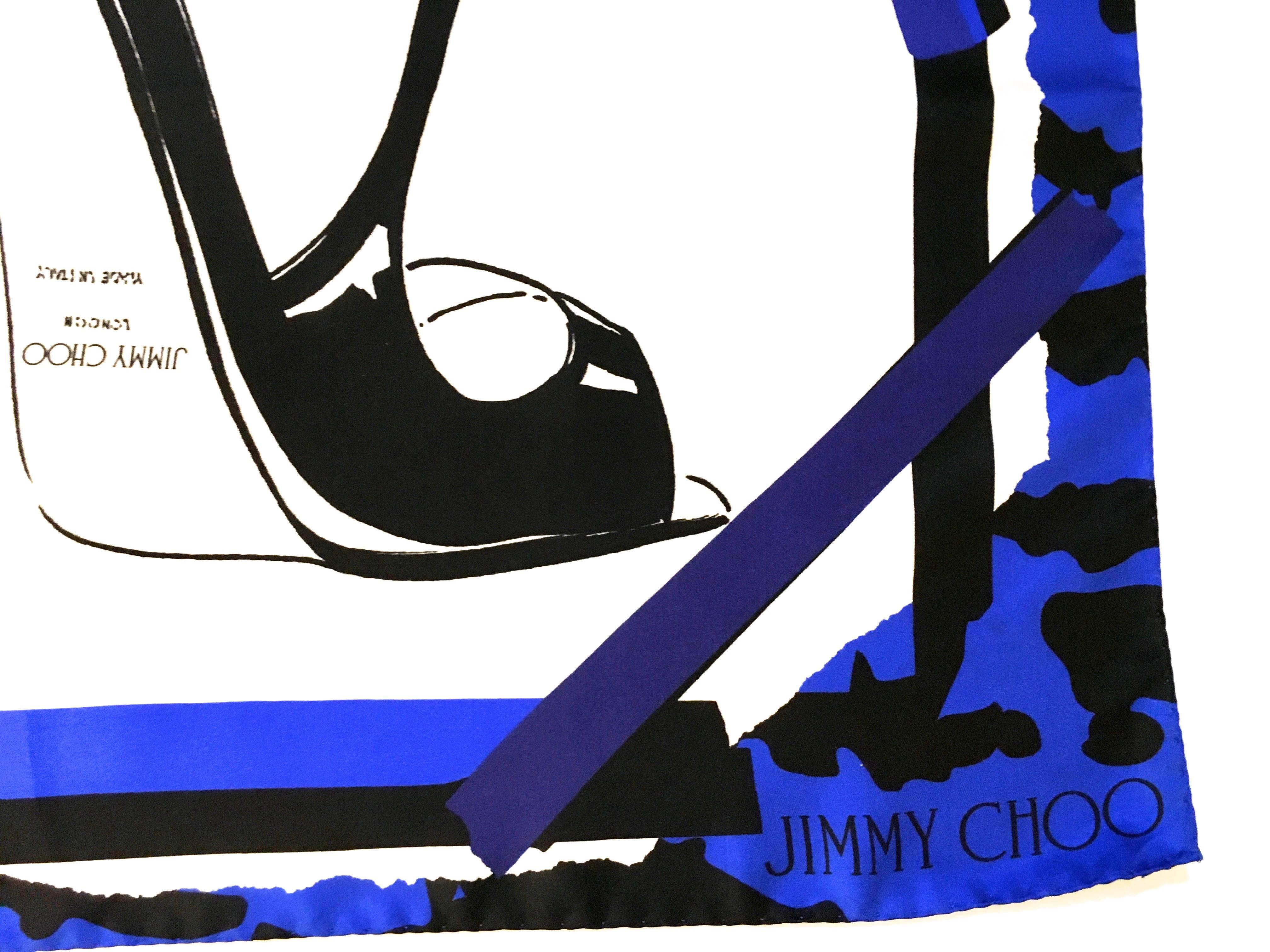 Purple New Jimmy Choo Shoe - Silk Scarf  For Sale