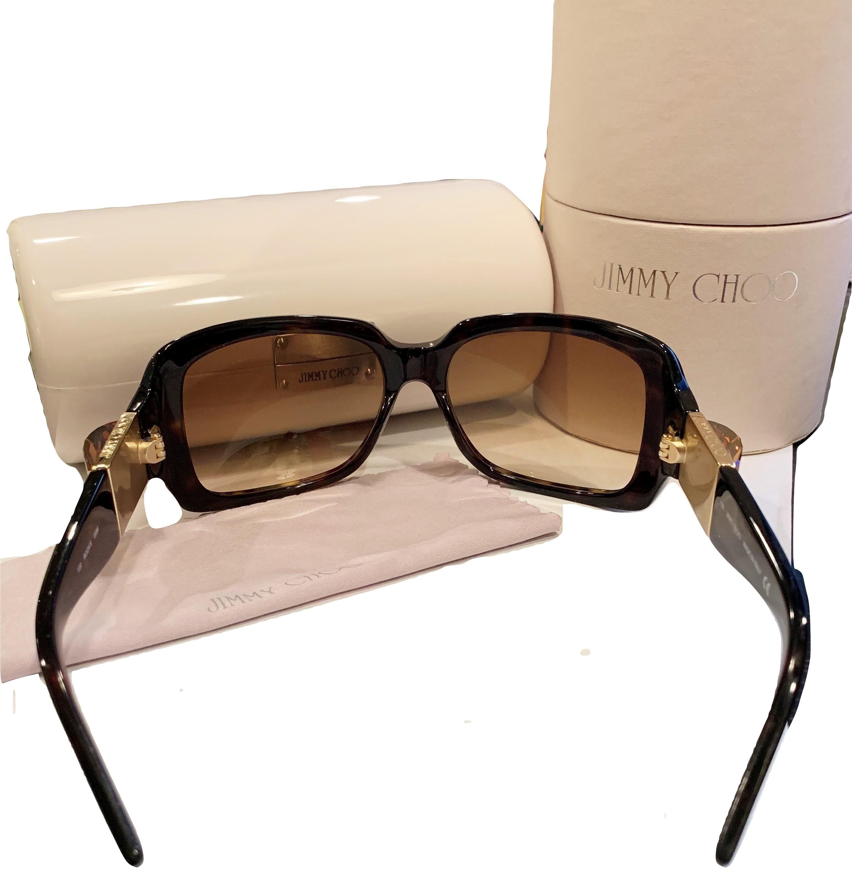 Women's New Jimmy Choo Swarovski Sunglasses With Case & Box $595