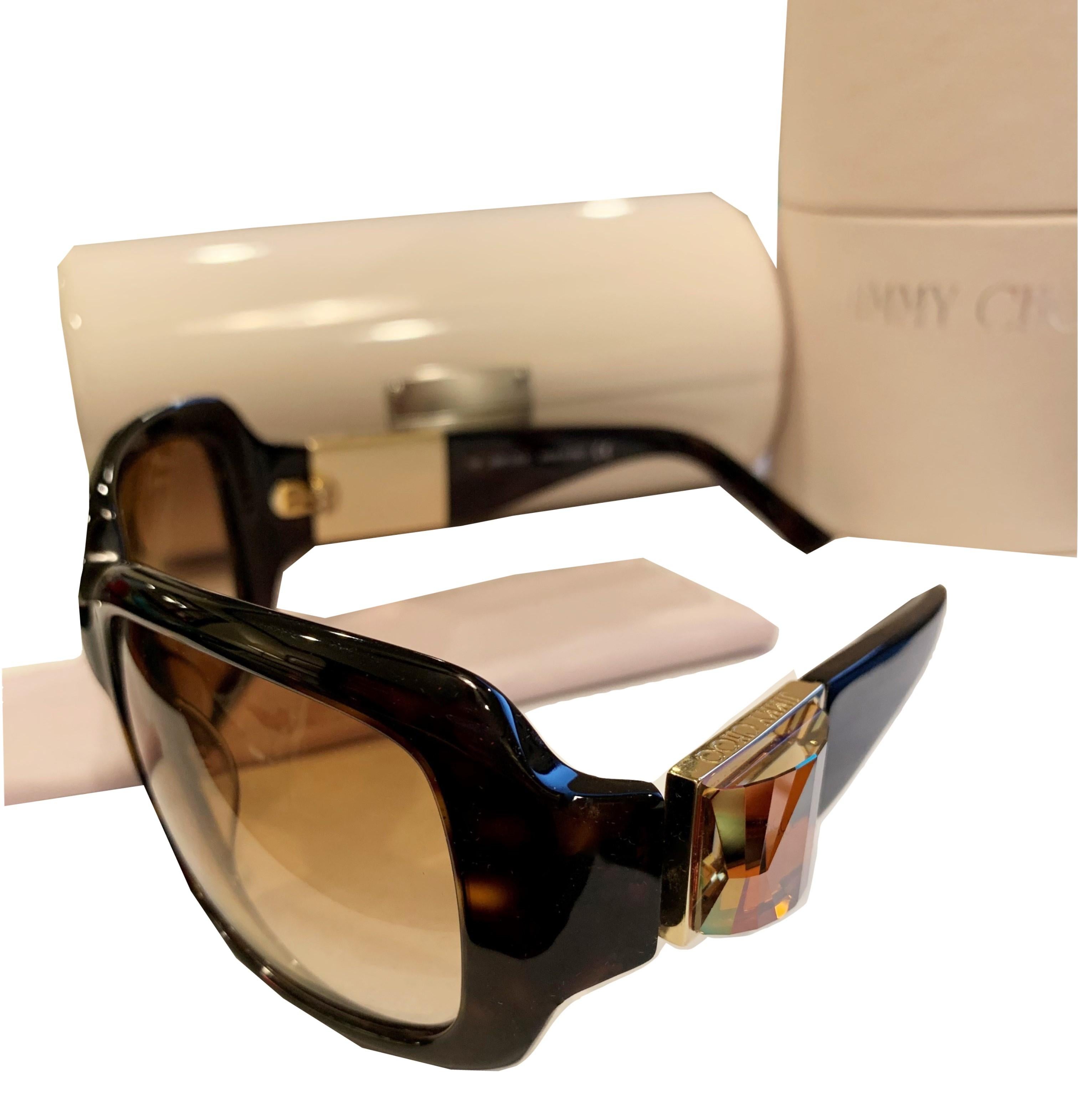 New Jimmy Choo Swarovski Sunglasses With Case & Box $595 1