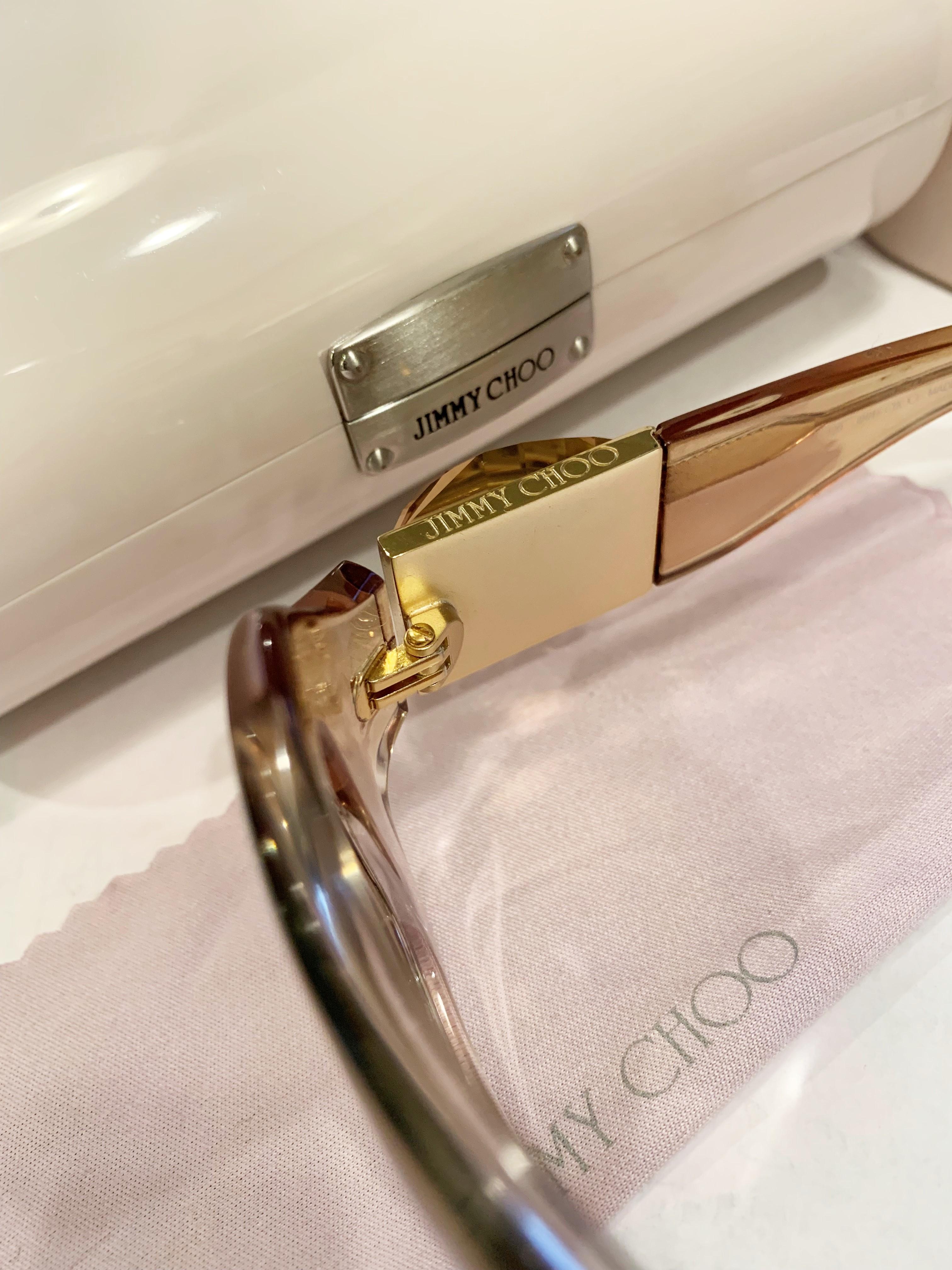 New Jimmy Choo Swarovski Sunglasses With Case & Box  In New Condition In Leesburg, VA