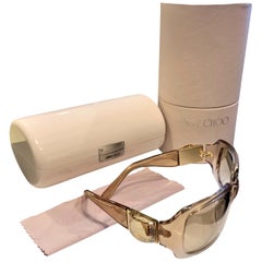 New Jimmy Choo Swarovski Sunglasses With Case & Box 