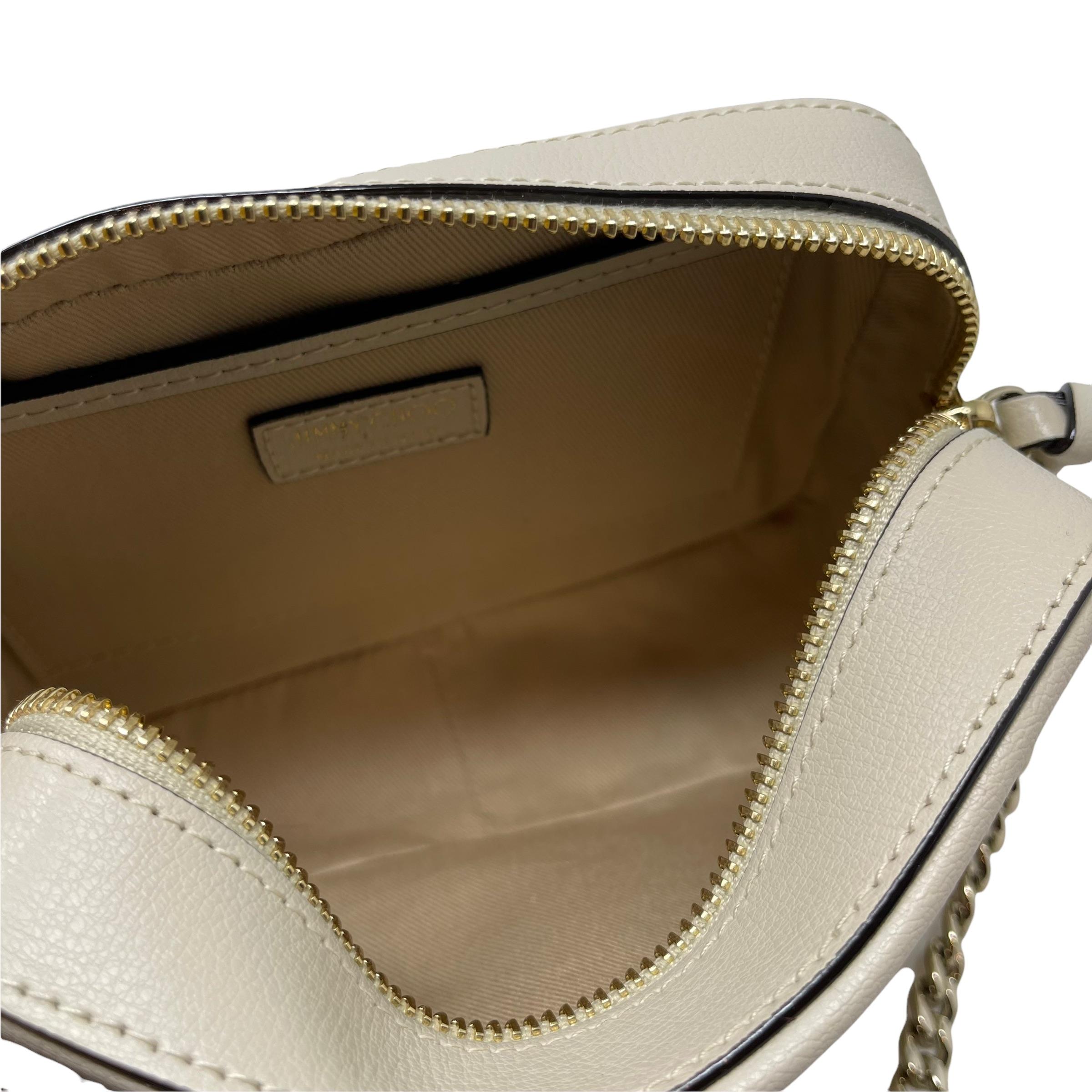 NEW Jimmy Choo Weiße JC Kamera Leder Crossbody Umhängetasche im Angebot 6
