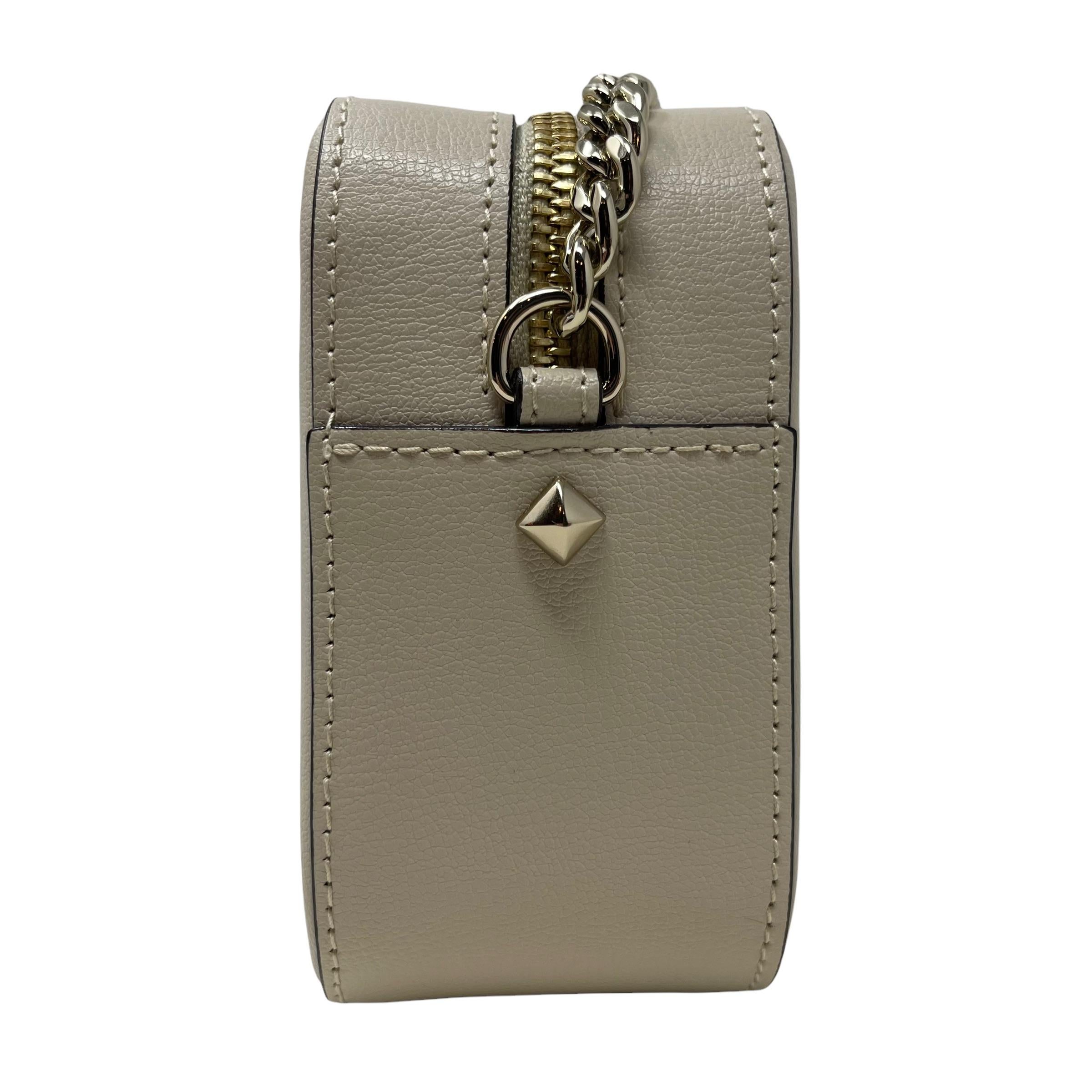 NEW Jimmy Choo Weiße JC Kamera Leder Crossbody Umhängetasche im Angebot 3