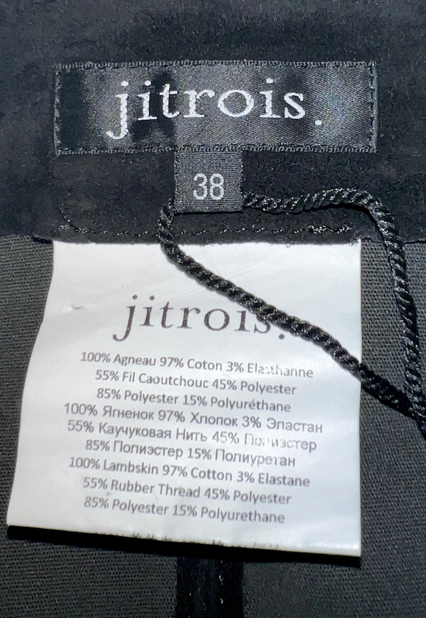 Black NEW Jitrois Suede Stretch Leather Pants Leggings Bondage Lace Up Details 38 For Sale