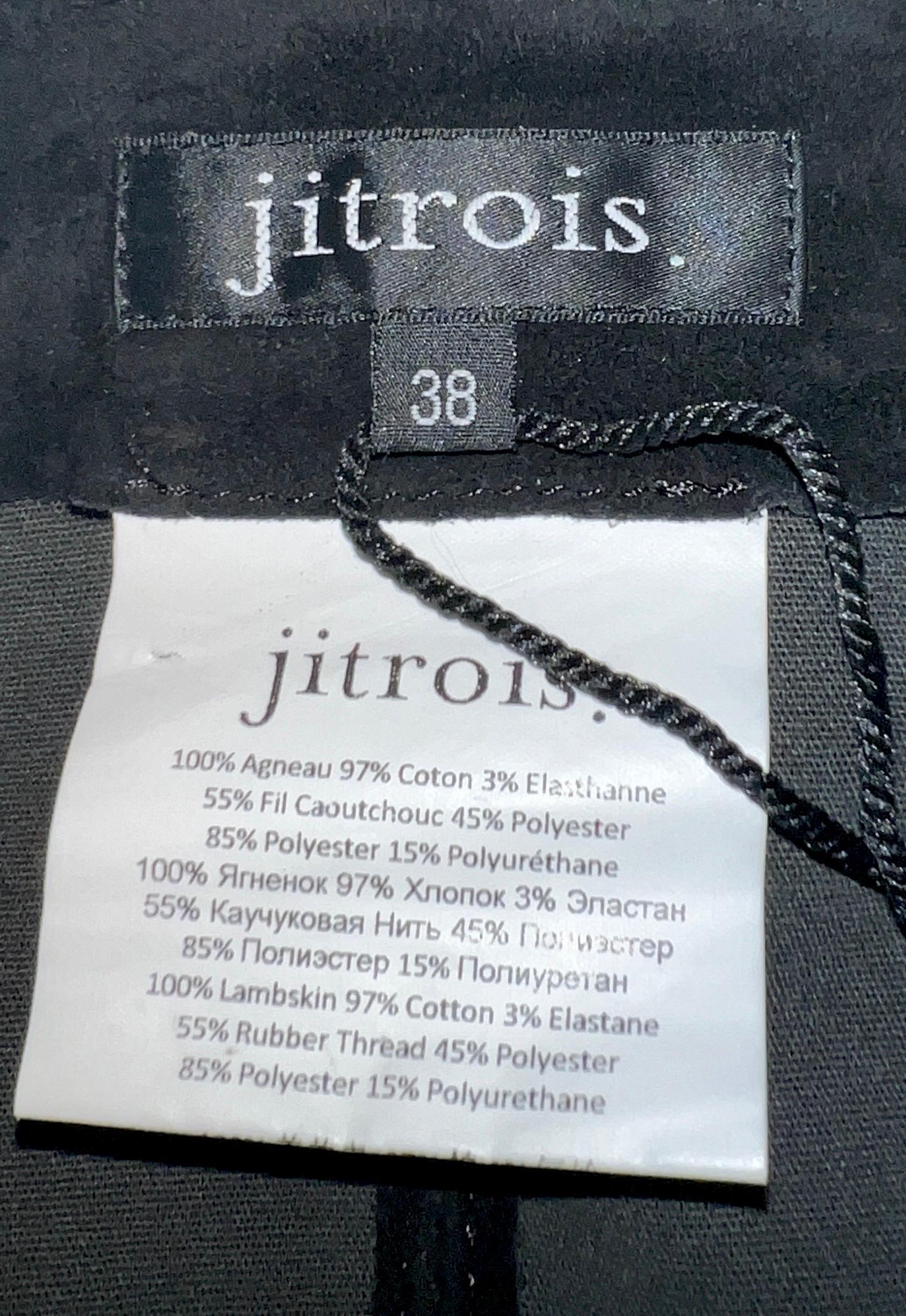 NUEVO Jitrois Pantalones de piel elástica de ante Leggings Bondage Detalles de encaje 38 en venta 1