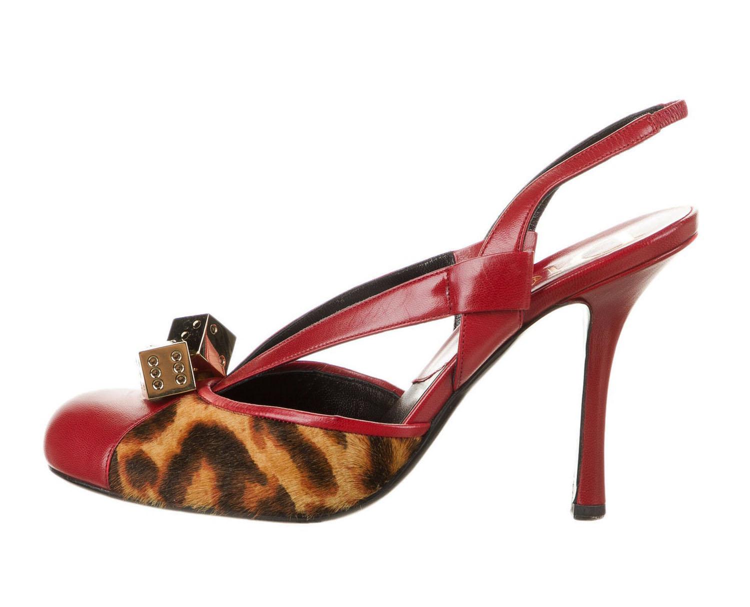 New Christian Dior *The Gambler* Shoes Sandals
This Sandals Match to the Famous Dior *The Gambler* Handbag from the same Collection.
Designer size - 38
John Galliano for Christian Dior F/W 2004 Collection
Red Leather, Leopard Print Pony Hair, Gold