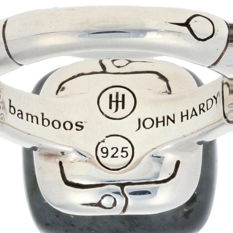 Women's John Hardy Cushion Labradorite Batu Bamboo Ring Sterling Silver