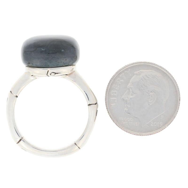 John Hardy Cushion Labradorite Batu Bamboo Ring Sterling Silver 1