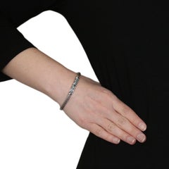 John Hardy Blue Topaz Pave Station Classic Chain Bracelet Sterling