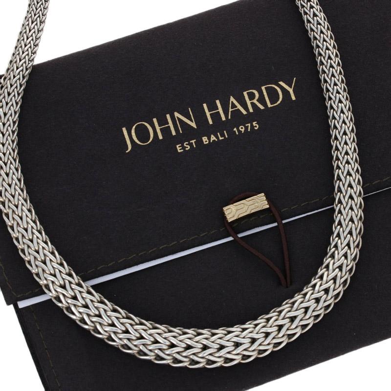 John Hardy Classic Chain Necklace, Sterling Silver Graduated Designer In New Condition In Greensboro, NC
