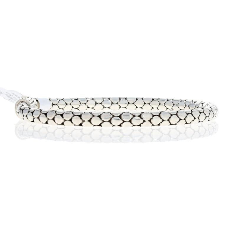Originally retailing for $350, this designer bracelet is being offered here for a much more wallet-friendly price.

Brand: John Hardy
Collection: Dot
Style Number: BB34386XM 

Metal Content: Guaranteed Sterling Silver as stamped
Style: Slim