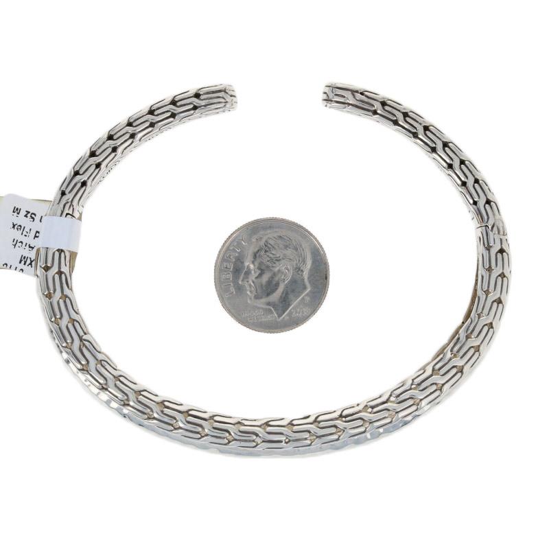 John Hardy Hammered Classic Chain Flex Cuff Bracelet Sterling Silver 4