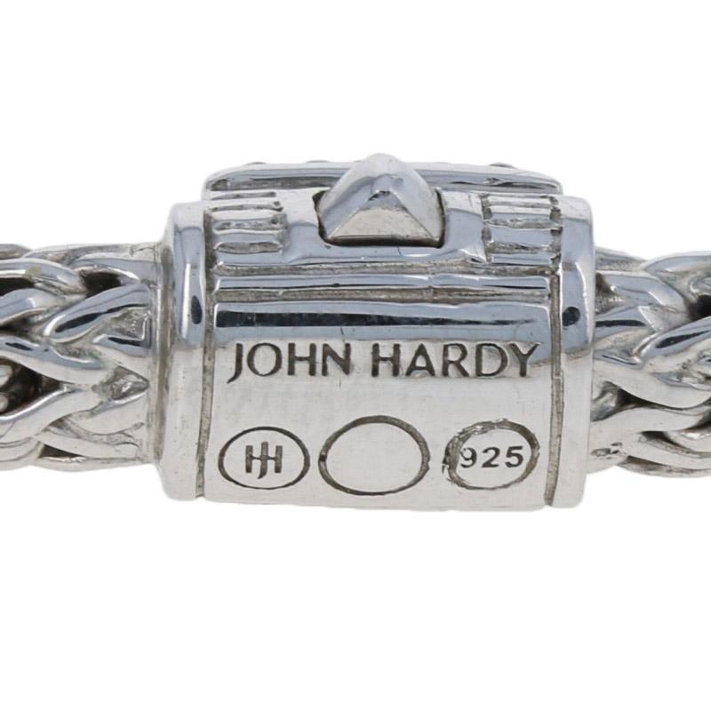 Round Cut John Hardy Lava Grey Sapphire Classic Chain Station Bracelet Sterling