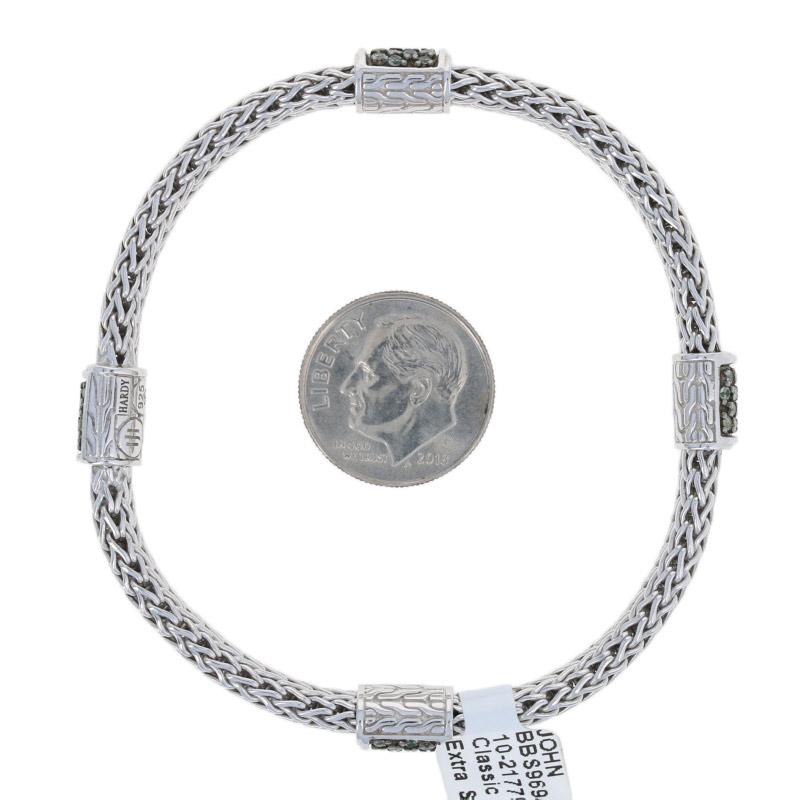 John Hardy Lava Grey Sapphire Classic Chain Station Bracelet Sterling In New Condition In Greensboro, NC