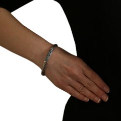 John Hardy Sterling Blue Topaz Bracelet 925 Classic Chain Gem Station