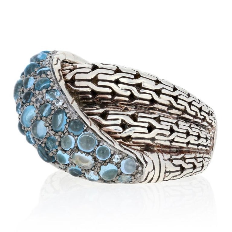 John Hardy Sterling Blue Topaz and Zircon Ring, 925 Classic Chain ...