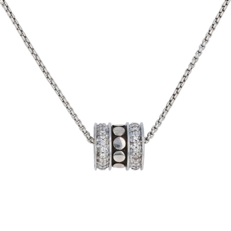 Women's John Hardy Sterling Diamond Roller Pendant Necklace, 925 Dot Adjustable