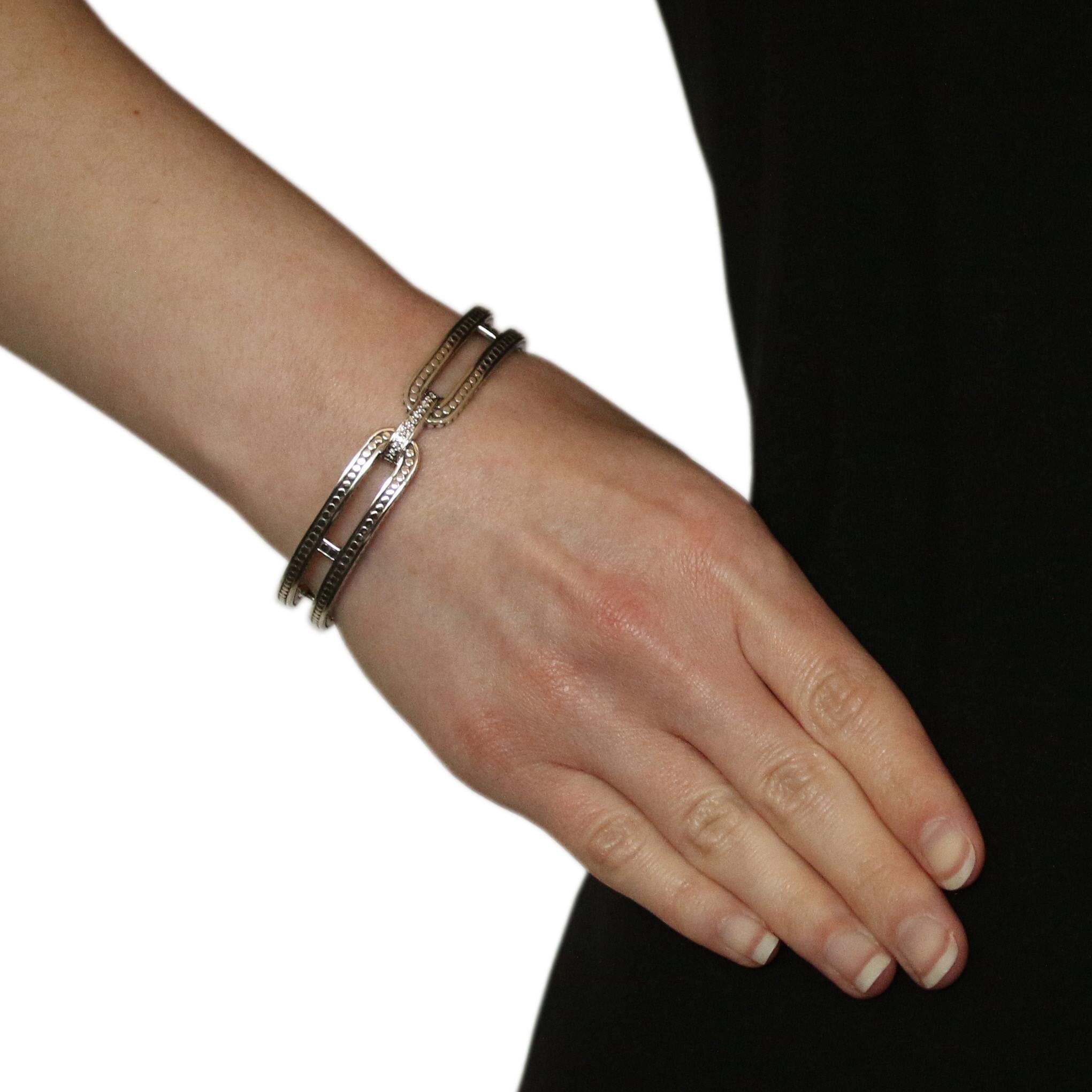 Originally retailing for $1195, this sophisticated designer bracelet is being offered here for a much more wallet-friendly price and it is accompanied by a signature John Hardy storage pouch. 

Brand: John Hardy
Collection: Dot

Metal Content:
