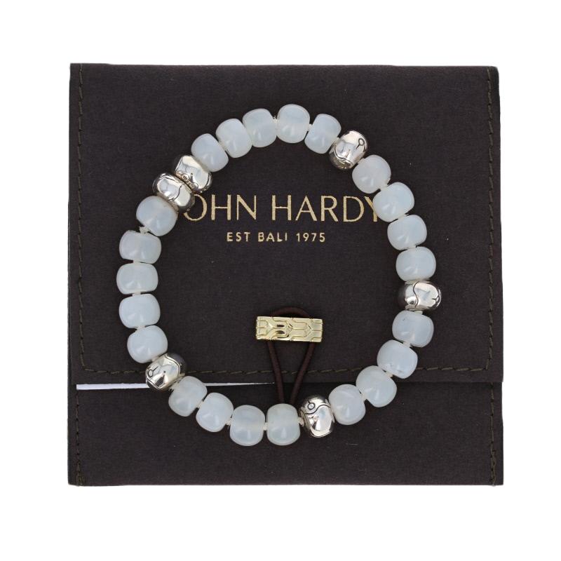 John Hardy White Moonstone Bamboo Bead Bracelet Sterling Silver 3