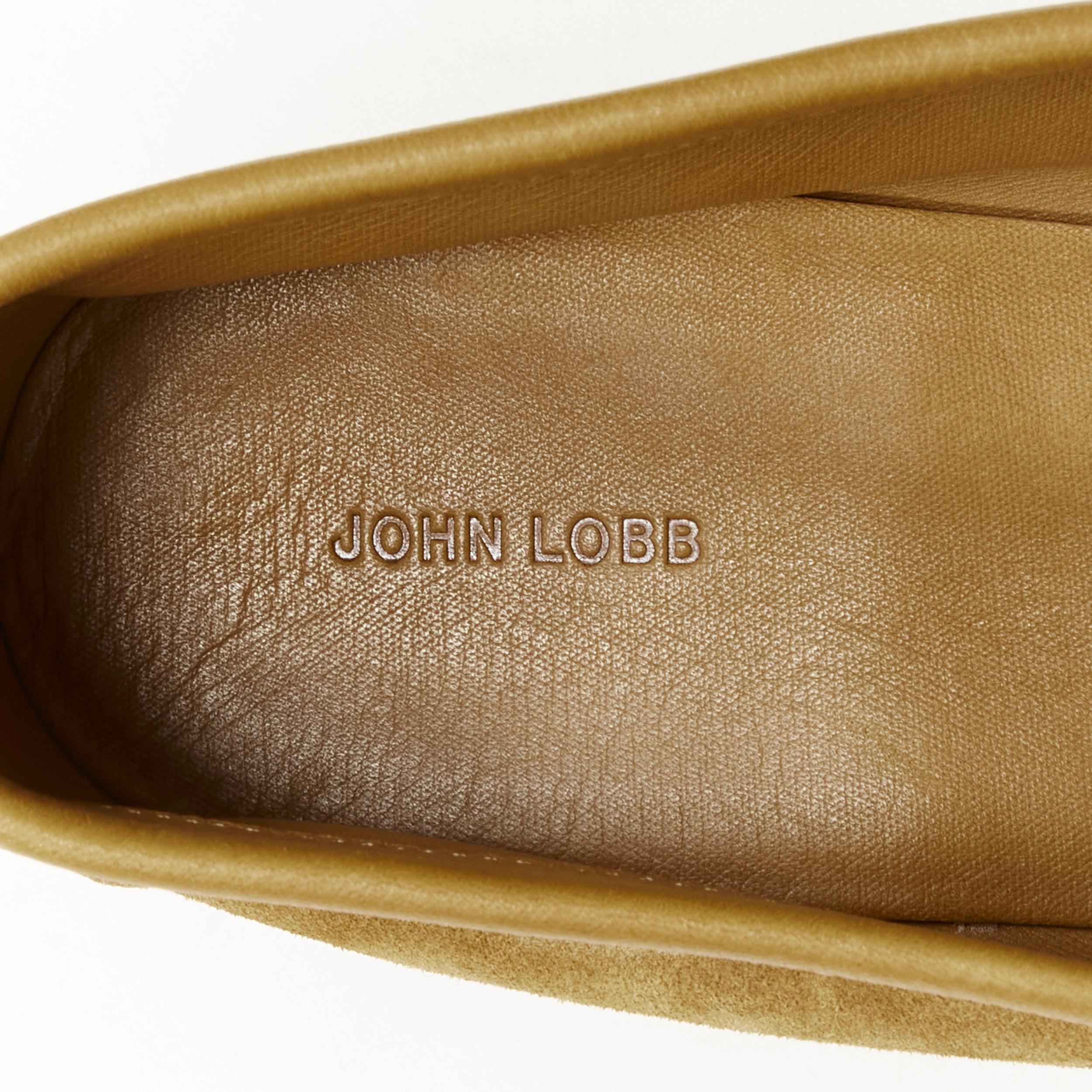 new JOHN LOBB Hendra Flexi cognac brown suede penny loafer UK11 EU45 2