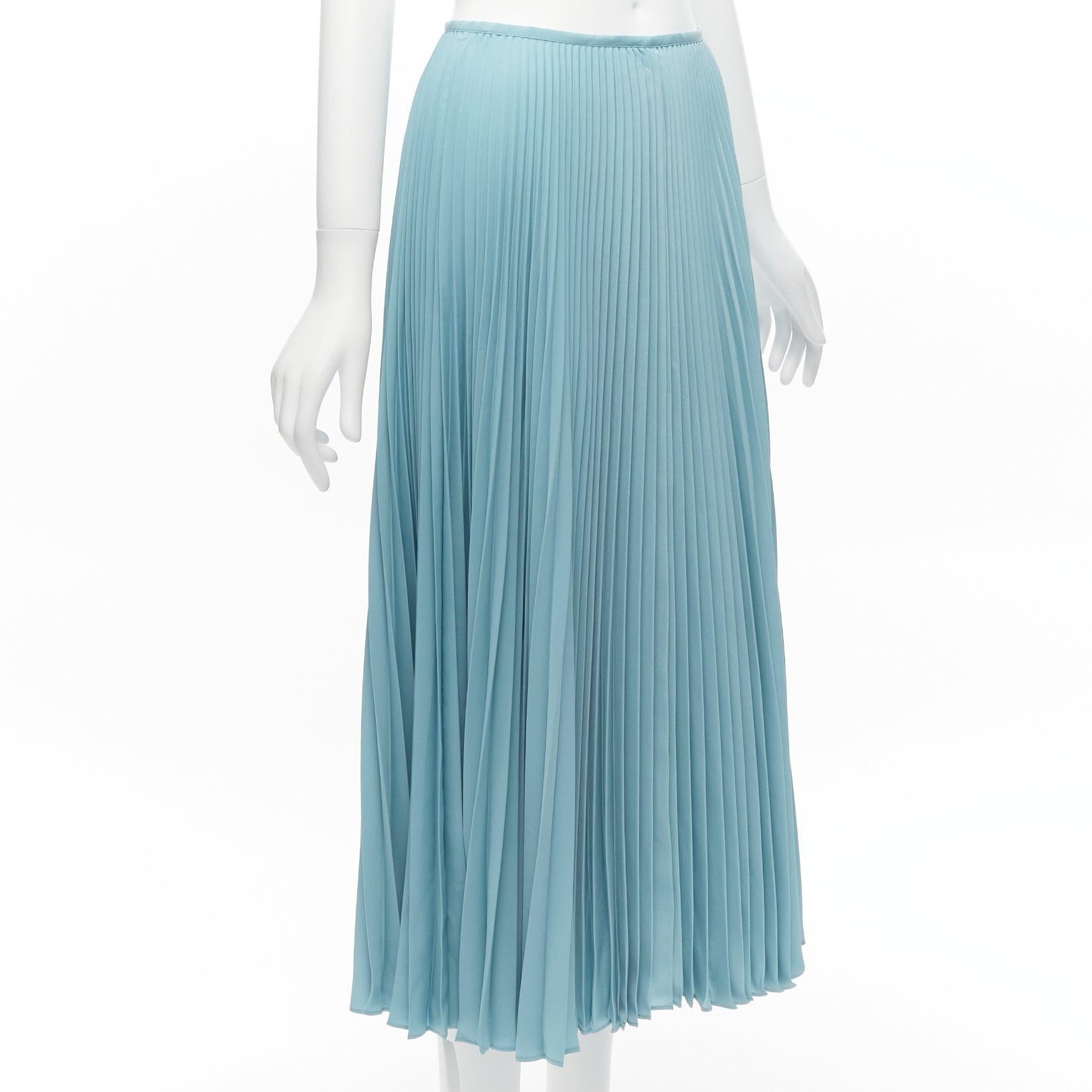 Blue new JOSEPH Abbot blue accordion pleats center seam round table skirt FR34 XS For Sale