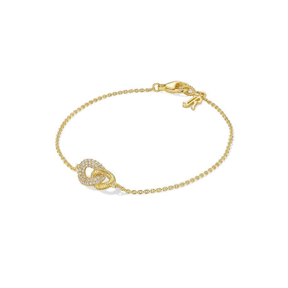 Women's NEW / Judith Ripka / Eternity Link Bracelet in Solid 18K Gold & Diamond