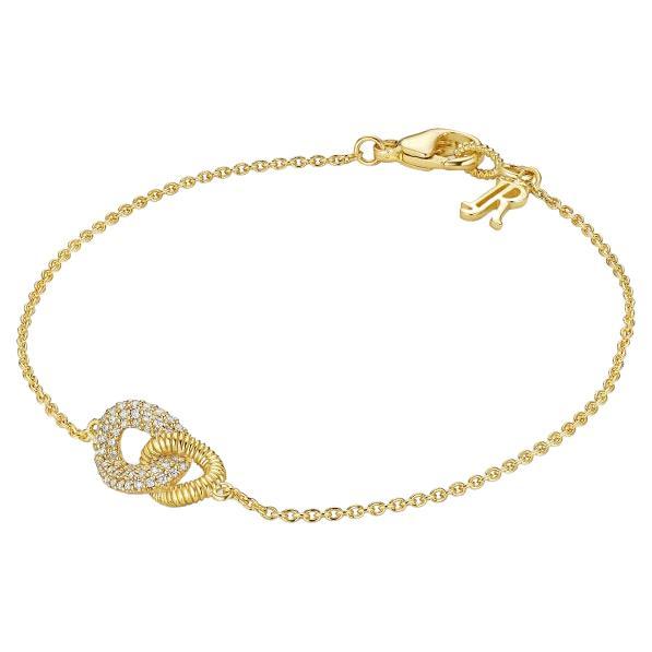 NEW / Judith Ripka / Eternity Link Bracelet in Solid 18K Gold & Diamond For Sale