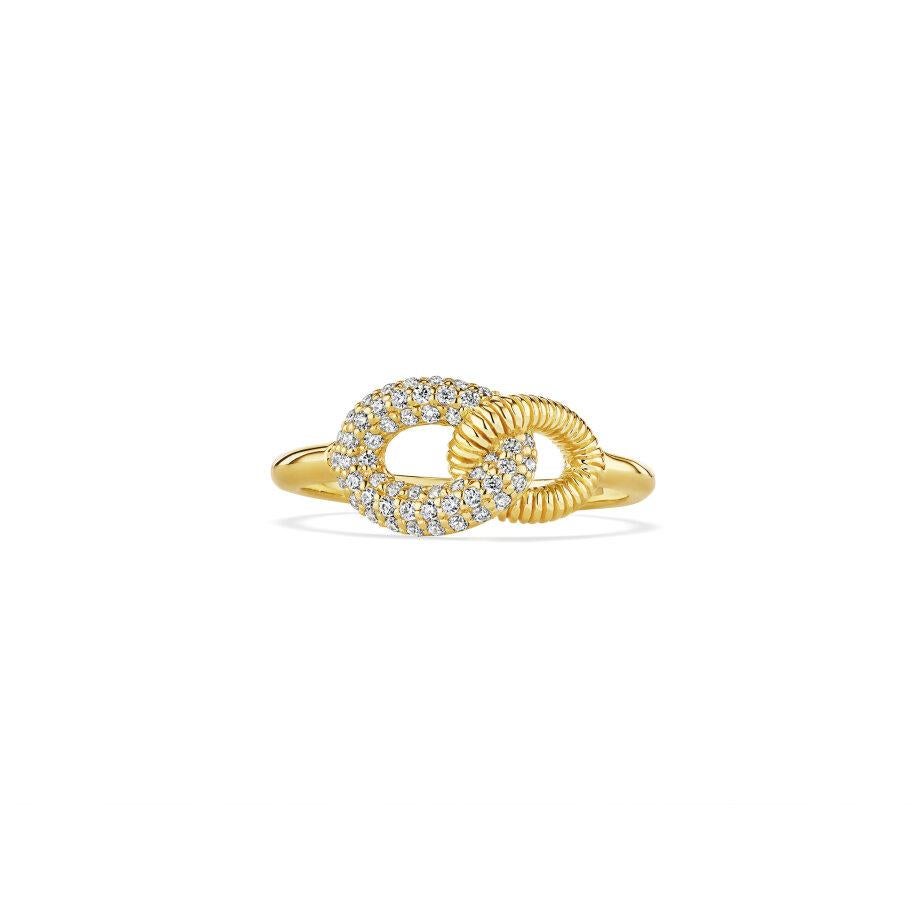 Women's NEW / Judith Ripka / Eternity Link Ring in Solid 18K Gold & Diamond For Sale