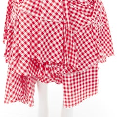 new JUNYA WATANABE 2008 Runway Vintage red checked gathered bundle skirt XS